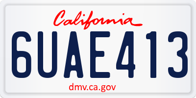 CA license plate 6UAE413