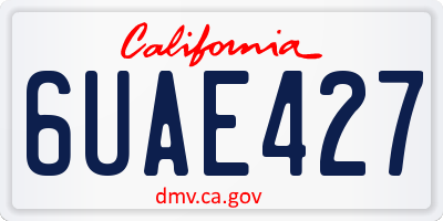 CA license plate 6UAE427