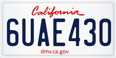 CA license plate 6UAE430
