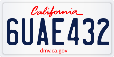 CA license plate 6UAE432