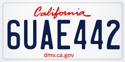 CA license plate 6UAE442