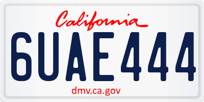 CA license plate 6UAE444