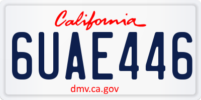 CA license plate 6UAE446