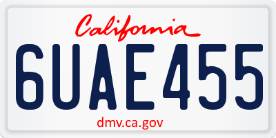 CA license plate 6UAE455