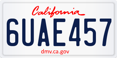 CA license plate 6UAE457