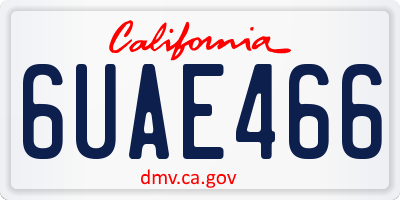 CA license plate 6UAE466