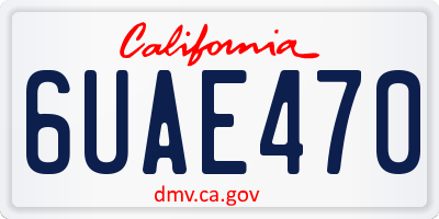 CA license plate 6UAE470