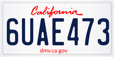 CA license plate 6UAE473