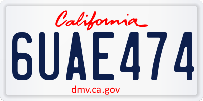 CA license plate 6UAE474