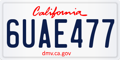 CA license plate 6UAE477