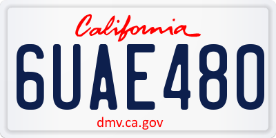 CA license plate 6UAE480