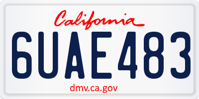 CA license plate 6UAE483