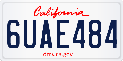 CA license plate 6UAE484