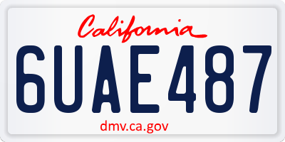 CA license plate 6UAE487