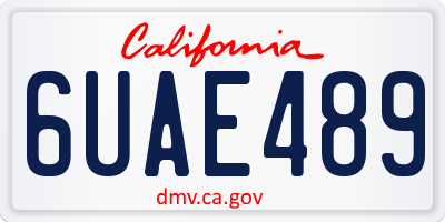 CA license plate 6UAE489