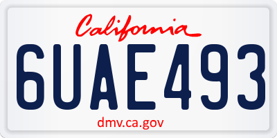 CA license plate 6UAE493