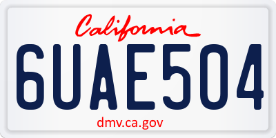 CA license plate 6UAE504