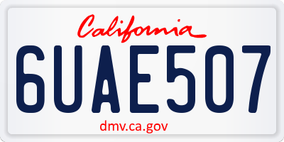 CA license plate 6UAE507