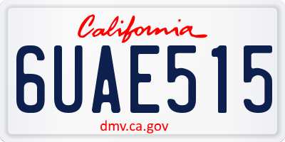 CA license plate 6UAE515