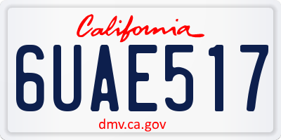 CA license plate 6UAE517