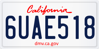 CA license plate 6UAE518