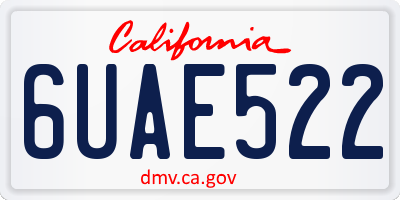 CA license plate 6UAE522