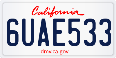 CA license plate 6UAE533