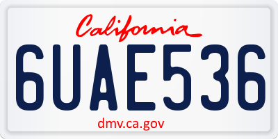 CA license plate 6UAE536