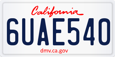 CA license plate 6UAE540