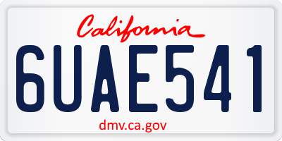CA license plate 6UAE541