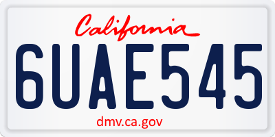 CA license plate 6UAE545