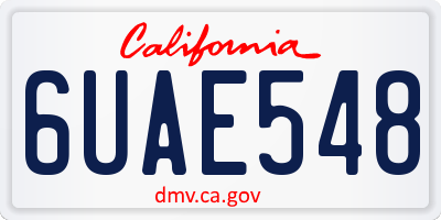 CA license plate 6UAE548