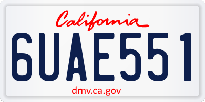 CA license plate 6UAE551