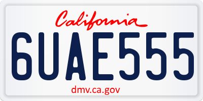 CA license plate 6UAE555
