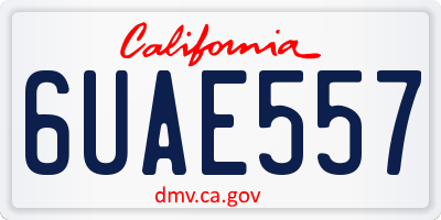 CA license plate 6UAE557