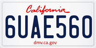 CA license plate 6UAE560
