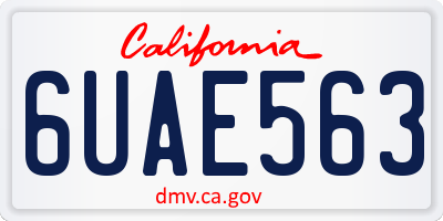CA license plate 6UAE563