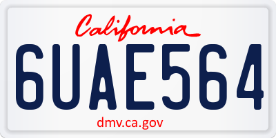 CA license plate 6UAE564