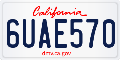 CA license plate 6UAE570