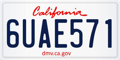 CA license plate 6UAE571