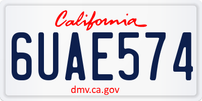 CA license plate 6UAE574