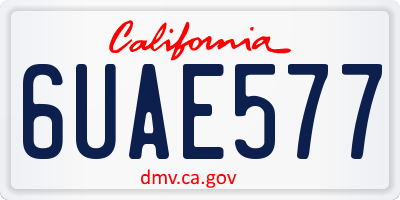 CA license plate 6UAE577