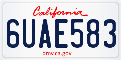 CA license plate 6UAE583