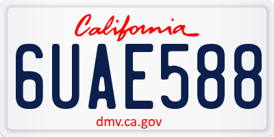 CA license plate 6UAE588