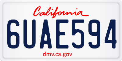 CA license plate 6UAE594