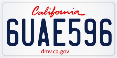 CA license plate 6UAE596