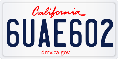 CA license plate 6UAE602