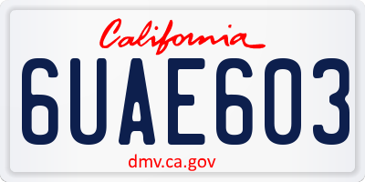 CA license plate 6UAE603