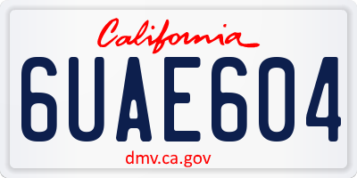CA license plate 6UAE604