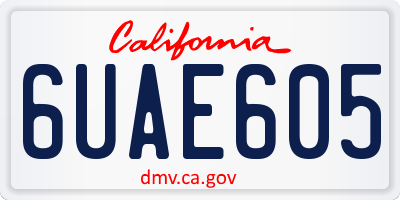 CA license plate 6UAE605